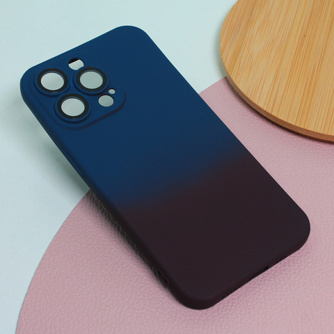 Zastitna maska (futrola) Rainbow Spring - iPhone 13 Pro tamno plavo bordo.