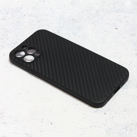 Zastitna maska (futrola) Carbon fiber - iPhone 12 Pro 6.1 crna.