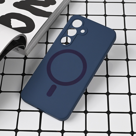 Zastitna maska (futrola) Magsafe Pure color - Samsung S921B Galaxy S24 tamno plava.