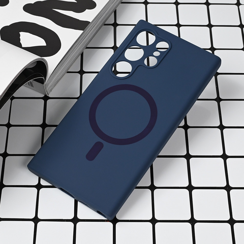 Zastitna maska (futrola) Magsafe Pure color - Samsung S928B Galaxy S24 Ultra tamno plava.
