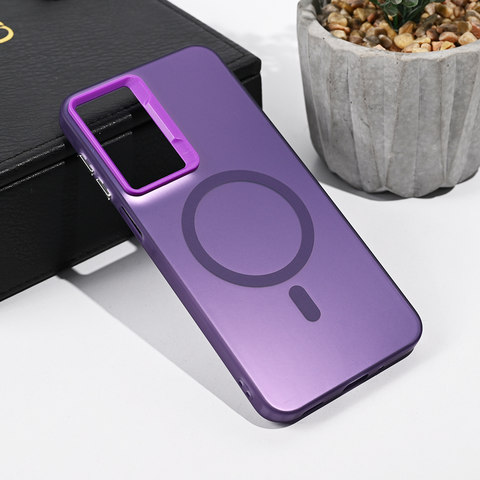 Zastitna maska (futrola) Magsafe providna - Samsung A175 Galaxy A17 ljubicasta.