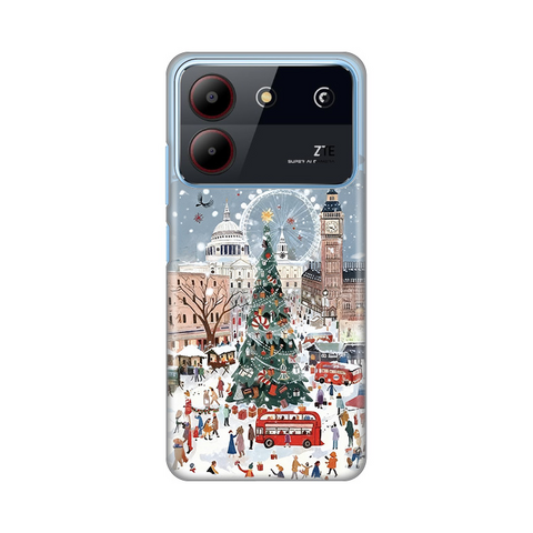 Zastitna ultra tanka (skin) maska / futrola PRINT - ZTE Blade A54 Christmas Town.