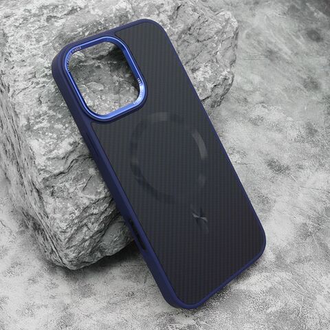 Zastitna maska (futrola) CARBON MagSafe - iPhone 16 Pro Max (6.9) plava (big camera) (MS).