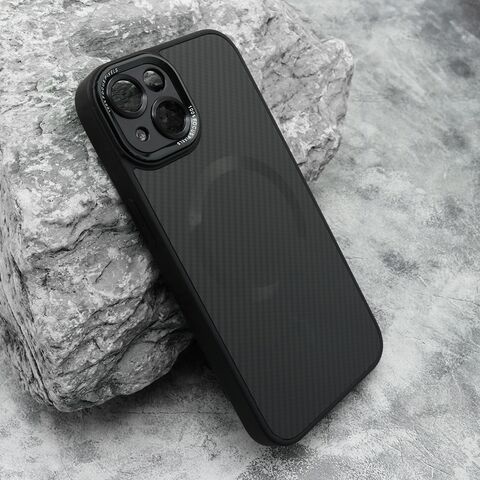 Zastitna maska (futrola) CARBON MagSafe - iPhone 14 (6.1) crna (small camera) (MS).