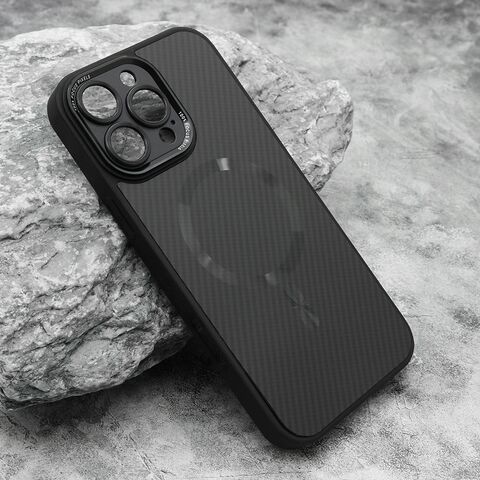 Zastitna maska (futrola) CARBON MagSafe - iPhone 16 Pro Max (6.9) crna (small camera) (MS).