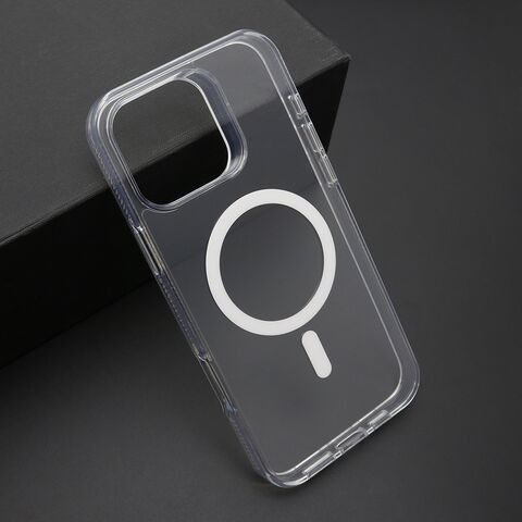 Zastitna maska (futrola) COLOR okvir MagSafe - iPhone 16 Pro Max (6.9) srebrna (providna) (MS).