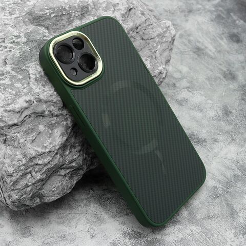 Zastitna maska (futrola) CARBON MagSafe - iPhone 13 (6.1) zelena (small camera) (MS).