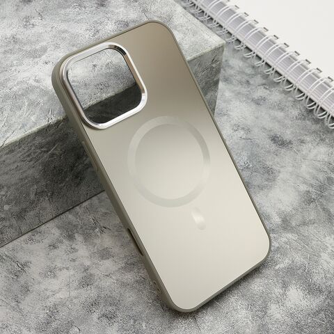 Zastitna maska (futrola) COLOR METAL MagSafe - iPhone 16 Pro Max (6.9) srebrna (MS).