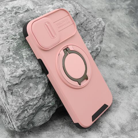 Zastitna maska (futrola) DEFENDER CAMSHIELD - iPhone 15 roze (MS).