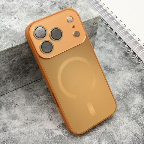 Zastitna maska (futrola) COLOR METAL Magsafe - iPhone 17 Pro narandzasta (MS).