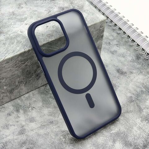 Zastitna maska (futrola) SILKY MAGSAFE mat - iPhone 14 Pro Max (6.7) plava (MS).