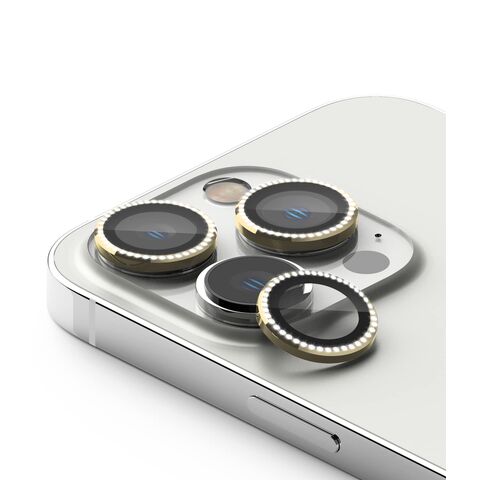 Folija - zastitu kamere DIAMOND za iPhone 16 Pro (6.3)/16 Pro Max (6.9) zlatna (MS).