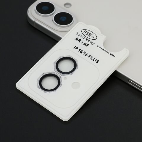 Folija - zastitu kamere OCTAGON DIAMOND za iPhone 16 (6.1)/16 Plus (6.7) srebrna (MS).