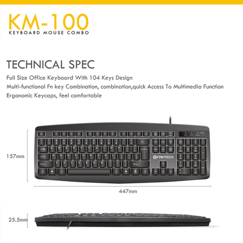 Combo mis i tastatura Fantech KM-100 crni.