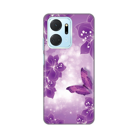 Zastitna silikonska maska (futrola) PRINT - Huawei Honor X7a Butterfly And Flowers.