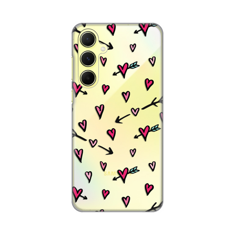 Zastitna ultra tanka (skin) maska / futrola PRINT - Samsung A556 Galaxy A55 5G Heart Pattern.
