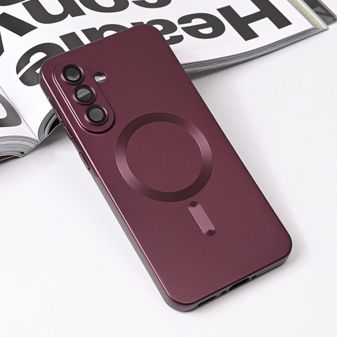 Zastitna maska (futrola) Magsafe Chrome - Samsung A566 Galaxy A56 bordo.