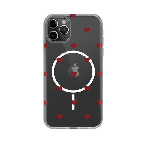 Zastitna maska (futrola) print Magsafe - iPhone 11 Pro Max 6.5 Red Hearts.