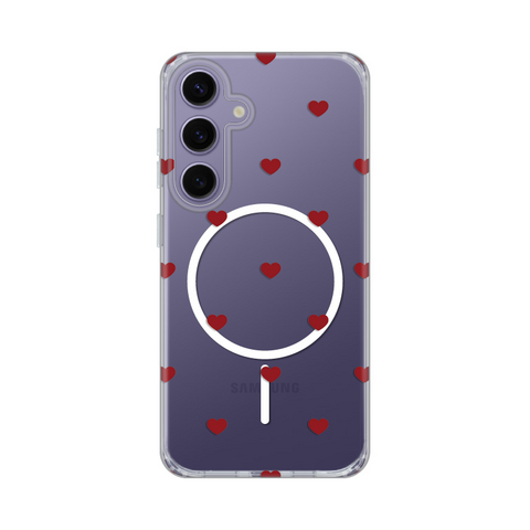 Zastitna maska (futrola) print Magsafe - Samsung S921B Galaxy S24 Red Hearts.
