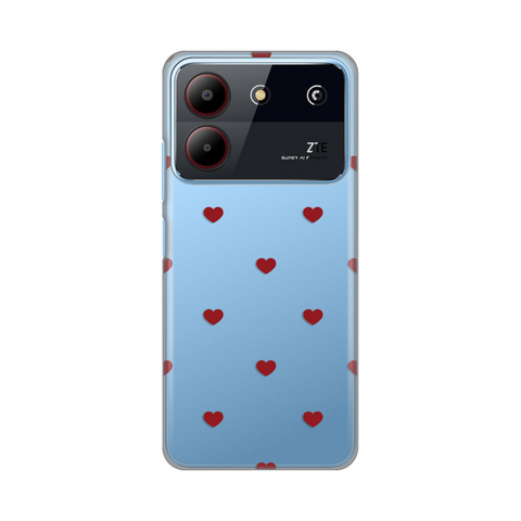 Zastitna silikonska maska (futrola) PRINT - ZTE Blade A54 Red Hearts.