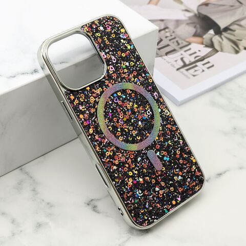 Zastitna maska (futrola) GLAM GLOW MagSafe - iPhone 16 Pro Max (6.9) crna (MS).