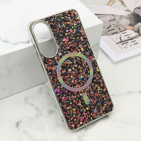 Zastitna maska (futrola) GLAM GLOW MagSafe - Samsung S937 Galaxy S25 Edge 5G crna (MS).