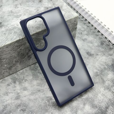 Zastitna maska (futrola) SILKY MAGSAFE mat - Samsung Galaxy S23 Ultra plava (MS).