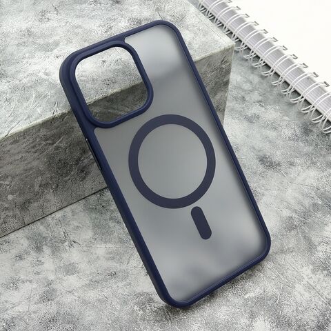 Zastitna maska (futrola) SILKY MAGSAFE mat - iPhone 15 Pro Max (6.7) plava (MS).