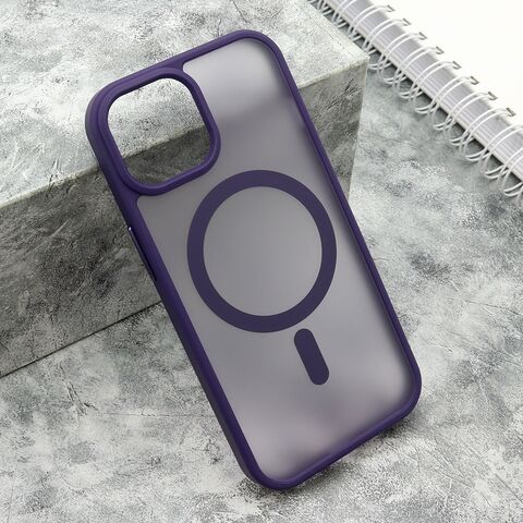 Zastitna maska (futrola) SILKY MAGSAFE mat - iPhone 15 ljubicasta (MS).