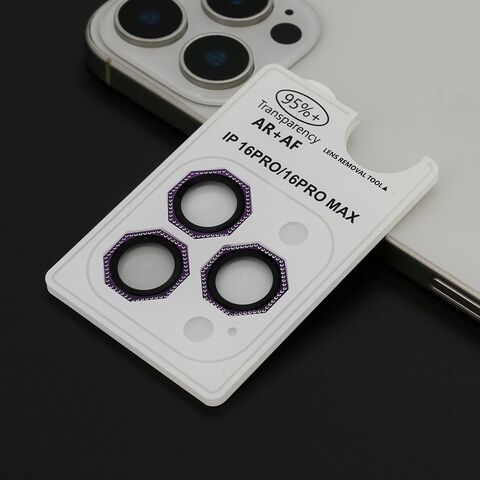 Folija - zastitu kamere OCTAGON DIAMOND za iPhone 16 Pro (6.3)/16 Pro Max (6.9) ljubicasta (MS).