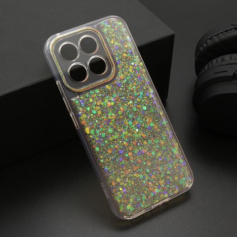 Zastitna maska (futrola) CRYSTAL GLOW - Huawei Honor X8c narandzasta (MS).