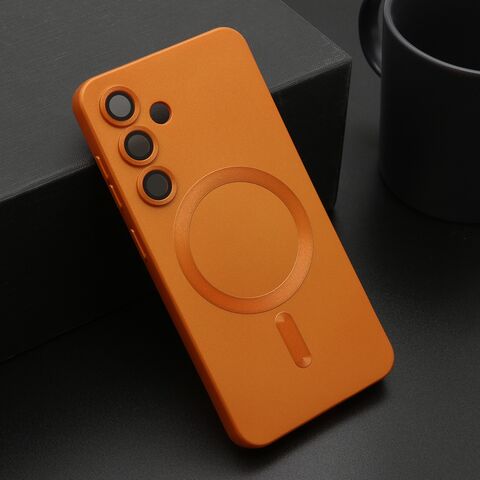 Zastitna maska (futrola) ELEGANT MAGSAFE - Samsung S931 Galaxy S25 5G narandzasta (MS).