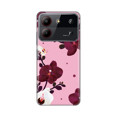 Zastitna ultra tanka (skin) maska / futrola PRINT - ZTE Blade A54 Pink Orchid.