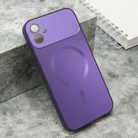 Zastitna maska (futrola) COLOR METAL MagSafe - iPhone 11 (6.1) ljubicasta (small camera) (MS).