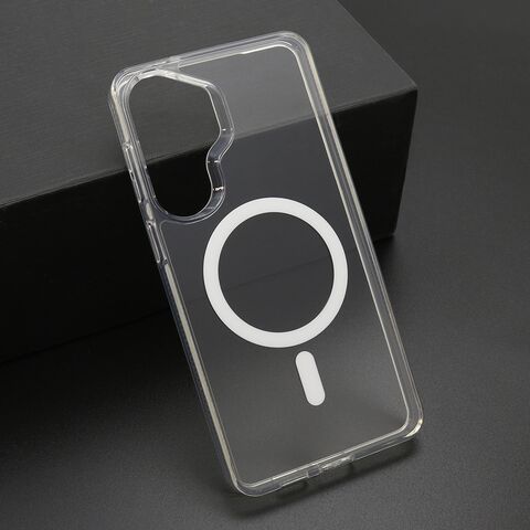 Zastitna maska (futrola) COLOR okvir MagSafe - Samsung S946 Galaxy S26 Plus 5G srebrna (providna) (MS).