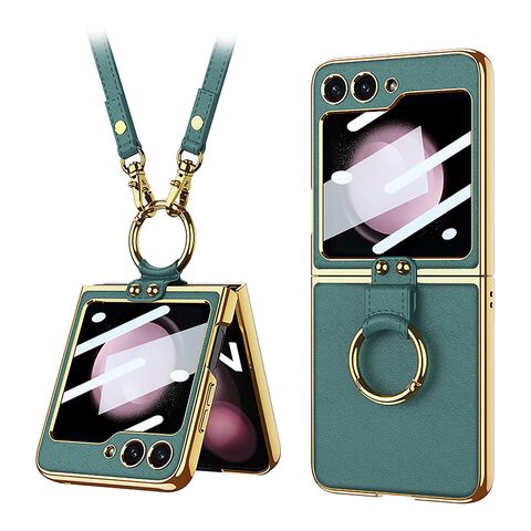 Zastitna maska (futrola) GOLD EDGE - Samsung F741B/F761B Galaxy Z Flip 6 5G/Z Flip 7 FE 5G zelena (GKK case) (MS).