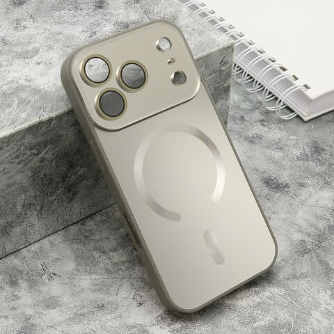 Zastitna maska (futrola) COLOR METAL Magsafe - iPhone 17 Pro siva (small camera) (MS).