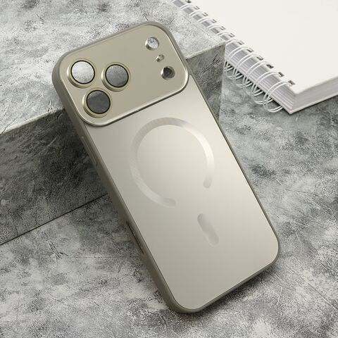 Zastitna maska (futrola) COLOR METAL Magsafe - iPhone 17 Pro Max (6.9) siva (small camera) (MS).