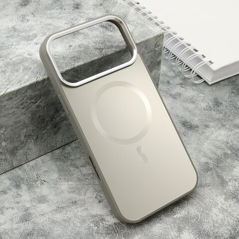 Zastitna maska (futrola) COLOR METAL Magsafe - iPhone 17 Pro Max (6.9) siva (big camera) (MS).