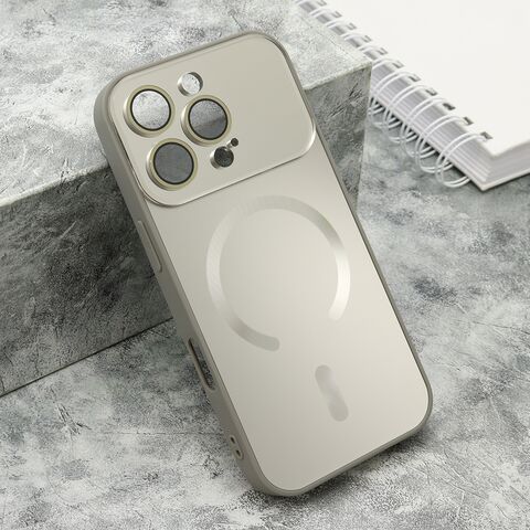 Zastitna maska (futrola) COLOR METAL MagSafe - iPhone 16 Pro (6.3) srebrna (small camera) (MS).