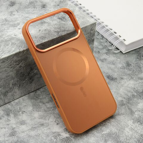Zastitna maska (futrola) COLOR METAL Magsafe - iPhone 17 Pro Max (6.9) narandzasta (big camera) (MS).