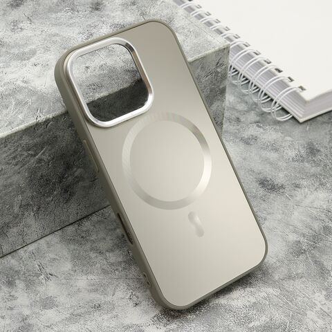 Zastitna maska (futrola) COLOR METAL MagSafe - iPhone 16 Pro (6.3) srebrna (big camera) (MS).