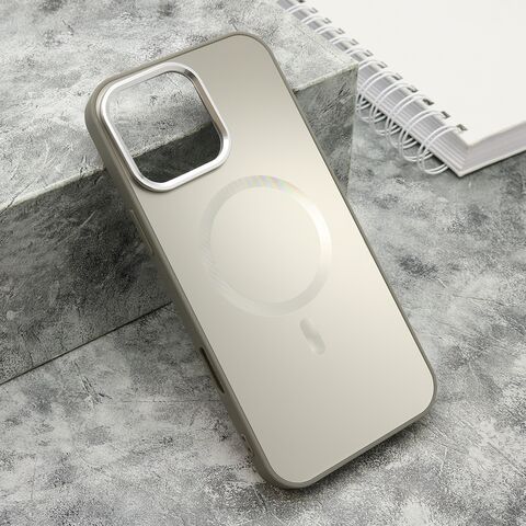 Zastitna maska (futrola) COLOR METAL MagSafe - iPhone 16 Pro Max (6.9) srebrna (big camera) (MS).