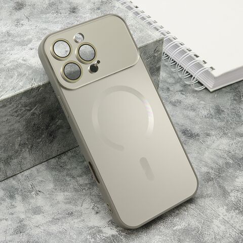 Zastitna maska (futrola) COLOR METAL MagSafe - iPhone 16 Pro Max (6.9) srebrna (small camera) (MS).