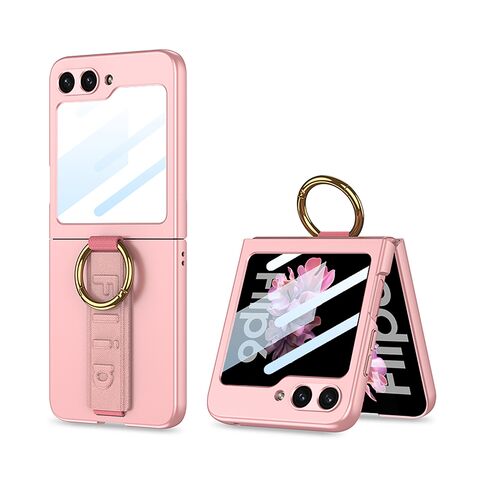 Zastitna maska (futrola) STRAP RING CASE - Samsung F741B/F761B Galaxy Z Flip 6 5G/Z Flip 7 FE 5G roze (GKK case) (MS).