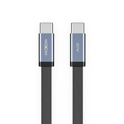 USB data kabl MOXOM MX-CB372 pleteni Fast 60W 3A Type-C na Type-C 1m crni (MS).