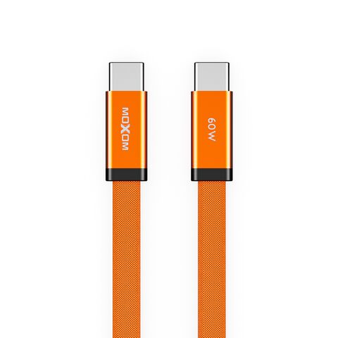 USB data kabl MOXOM MX-CB372 pleteni Fast 60W 3A Type-C na Type-C 1m narandzasti (MS).