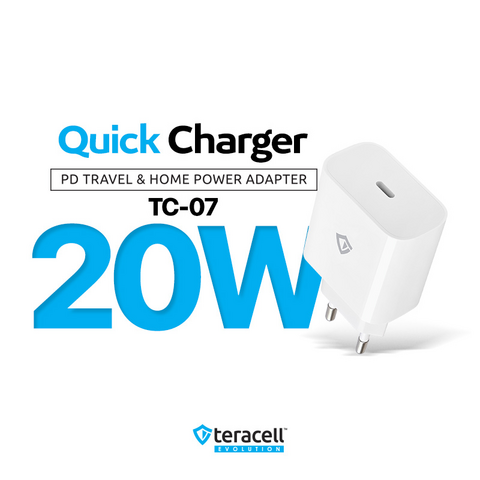 Kucni punjac Teracell Evolution TC-07 PD Fast charging 20W beli CE.