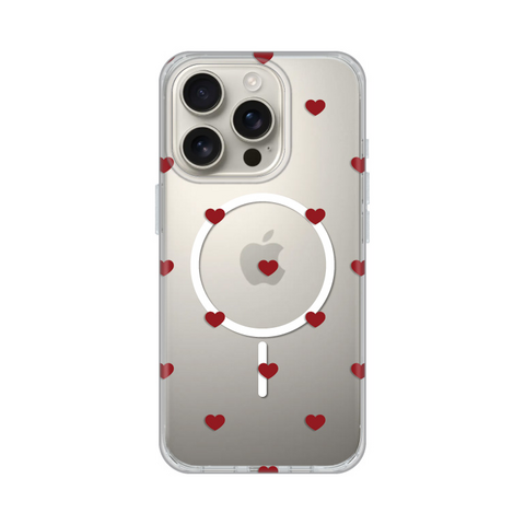 Zastitna maska (futrola) print Magsafe - iPhone 16 Pro Red Hearts.