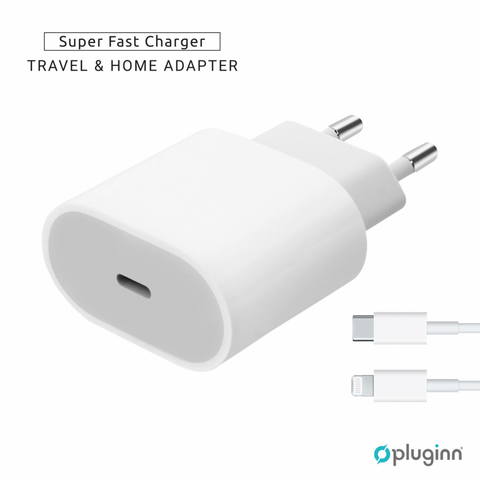 Kucni Punjac Pluginn AJ-20 A2347 EMC3621 PD Fast 20W - iPhone 11-14 sa PD lightning kablom CE beli.